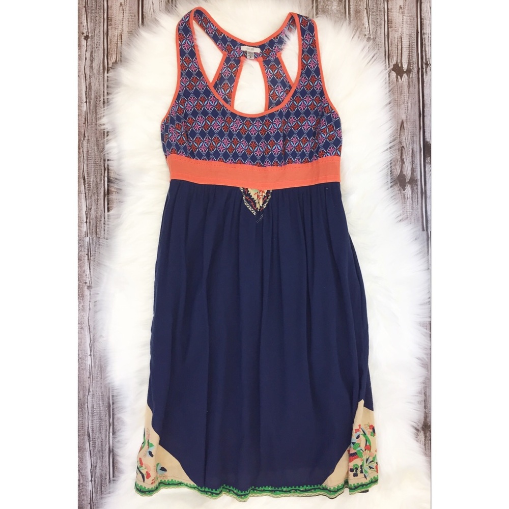 Ecoté Geometric Racerback Boho Style Dress | Small
